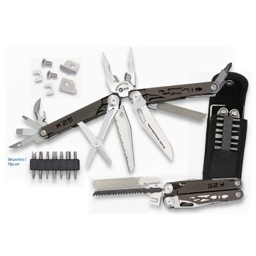   ALBAINOX K25 titanium grip pliers.14 interc. tips - K25 titánium markolatfogó, 14 db-os bitkészlettel