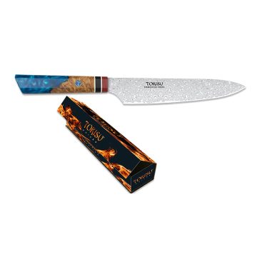   TOKISU SMALL GYUTO  knife. Japanese style kitchen knife, blade 19,3 cm - Japán stílusú konyhakés, damaszkuszi acél pengével