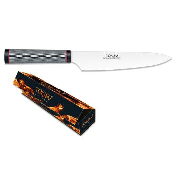  TOKISU SMALL GYUTO  knife. Japanese style kitchen knife, blade 19,3 cm - Japán stílusú konyhakés, damaszkuszi mintás nyéllel
