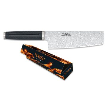   TOKISU NAKIRI  knife. Japanese style kitchen knife, Damascus blade 18 cm - Japán stílusú konyhakés, damaszkuszi pengével