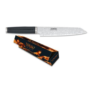   TOKISU KIRITSUKE  knife. Japanese style kitchen knife, Damascus blade 19,7 cm - Japán stílusú konyhakés, damaszkuszi pengével