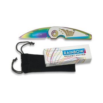 Rainbow pocket knife.  6.4 cm