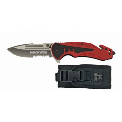 Tactical pocket knife K25 red G10 8.7cm - zsebkés, bicska
