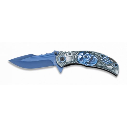 Albainox 3D pocket knife. Blue skull - zsebkés, bicska
