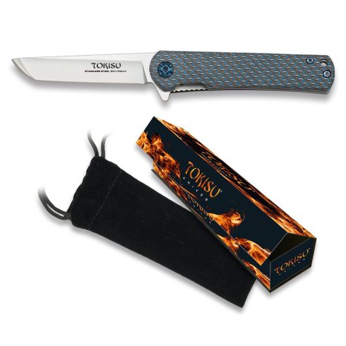 Tokisu G10 penknife/Blue carbon fiber - zsebkés, bicska
