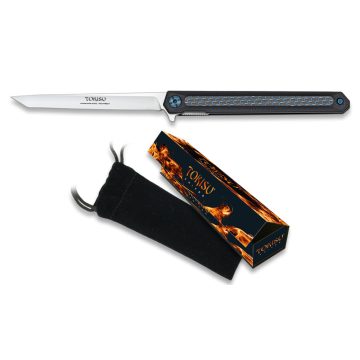  Tokisu pocket knife. Bearings/carbon CNC - zsebkés, bicska, 9 cm