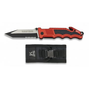   K25 red safety pocket knife. Pouch.B 8.5 - Albainox, biztonsági zsebkés, piros
