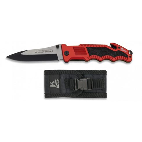 K25 red safety pocket knife. Pouch.B 8.5 - Albainox, biztonsági zsebkés, piros