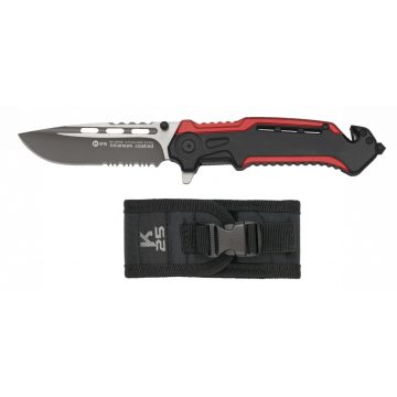   K25 folding knife. Sheath. Red/black - Albainox, taktikai zsebkés, bicska, piros-fekete, 8,7 cm