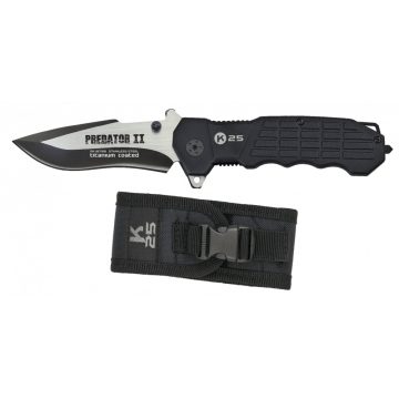   K25 Predator II pocket knife. Blade 9.3 cm - Albainox, taktikaizsebkés, bicska, fekete