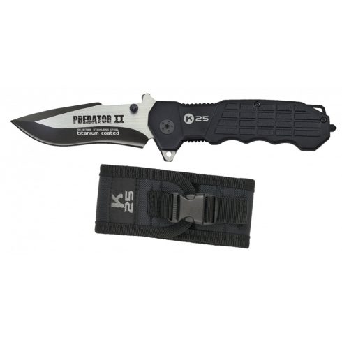 K25 Predator II pocket knife. Blade 9.3 cm - Albainox, taktikaizsebkés, bicska, fekete