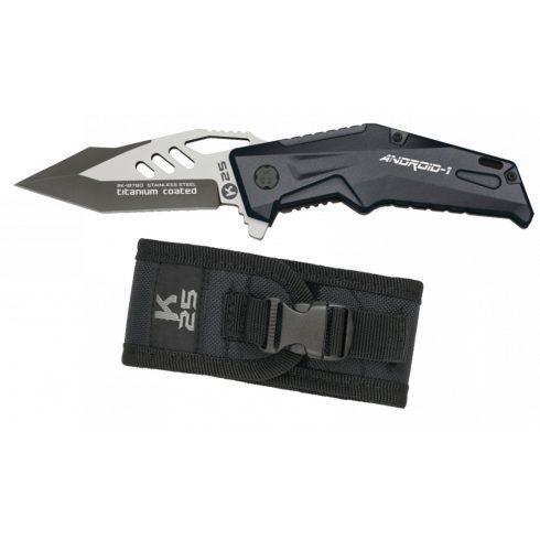 K25 Android black pocket knife - Albainox, zsebkés, bicska, fekete, 9 cm