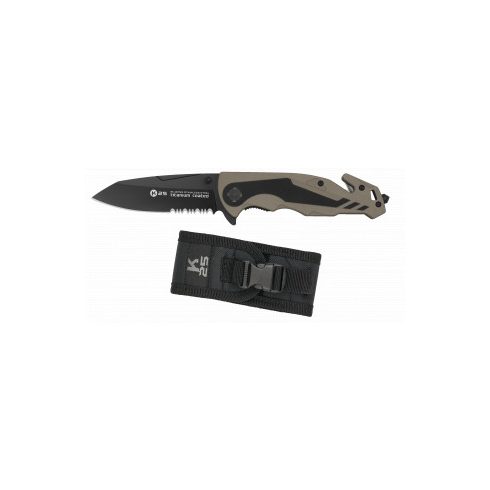 K25 G10 coyote/black pocket knife. Bl 8,8 cm - Albainox, taktikai zsebkés, bicska, coyote-fekete, barna-fekete