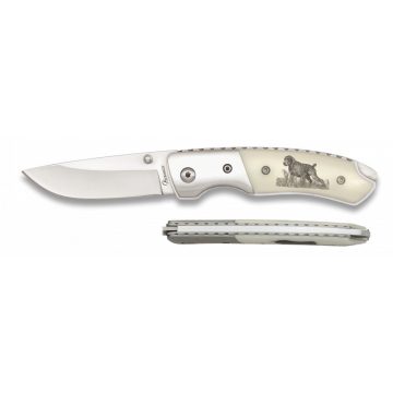   Albainox Deluxe pocket knife. Hound, 6.5 cm - bicska, zsebkés vadászkutya mintával
