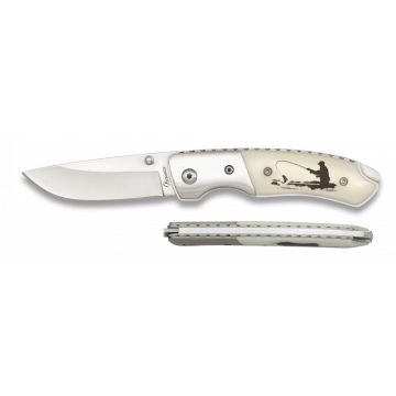  Albainox Deluxe pocket knife. Fishing, 6.5 cm - bicska, zsebkés horgász mintával