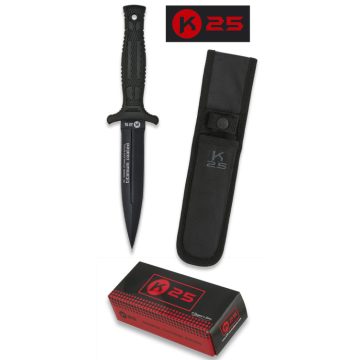   K25 boot knife. Sheath. Blade 12.5 cm - Albainox, csizmakés, fekete