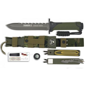   Tactical knife THUNDER II - ENERGY - kés, taktikai, 17 cm, zöld, fekete
