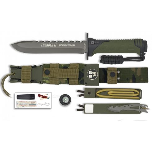 Tactical knife THUNDER II - ENERGY - kés, taktikai, 17 cm, zöld, fekete