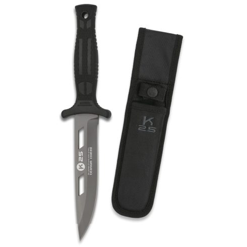 Knife K25. TACTICAL 12.8 cm - Albainox, taktikai kés, csizmakés, fekete