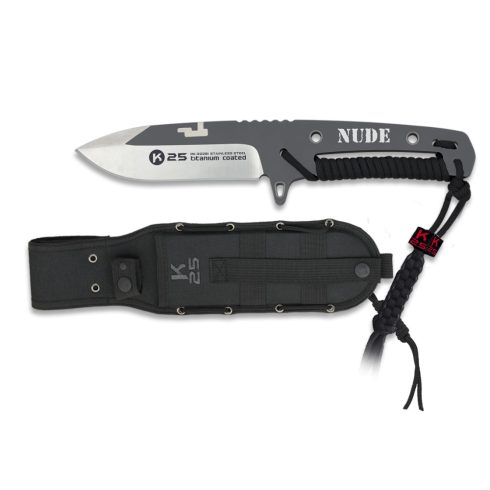 Knife K25 NUDE cord wrapped 23.5 cm - Albainox, kés, fekete