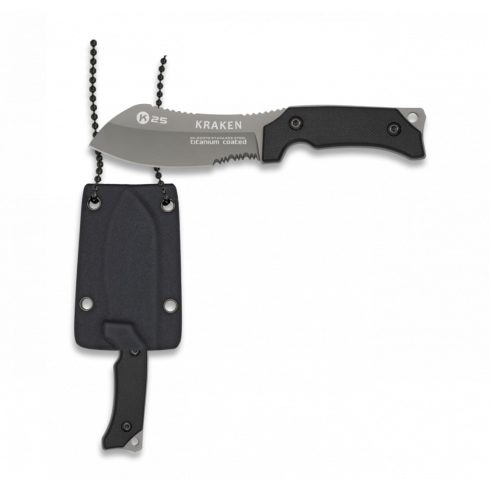 Tactical knife K25 KRAKEN 7,2 cm - Albainox, taktikai kés, fekete