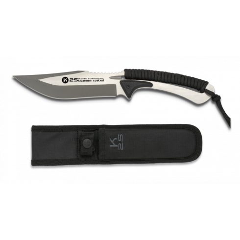 Tactical knife K25 black cord wrapped - taktikai kés, fekete