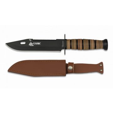 Cuchillo ALBAINOX C/Funda Piel. H: 18 cm bajonett kés
