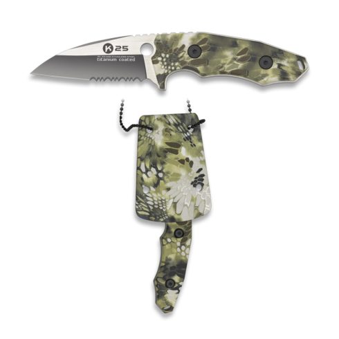 K25 G10 green ptn camo knife. Blade 7 - Albainox, taktikai kés, terepmintás