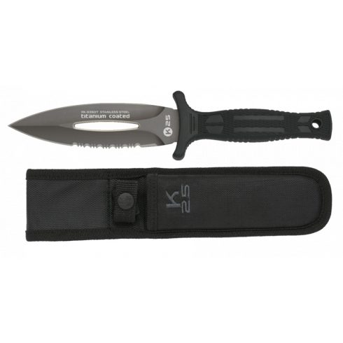 K25 CNC boot knife. Blade 12.6 cm - Albainox, taktikai kés, csizmakés, fekete
