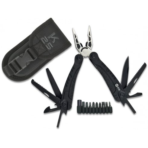 K25 Multi-tools pliers - Multifunkciós Taktikai szerszám, fogó, csavarhúzó, 5,3 cm, fekete