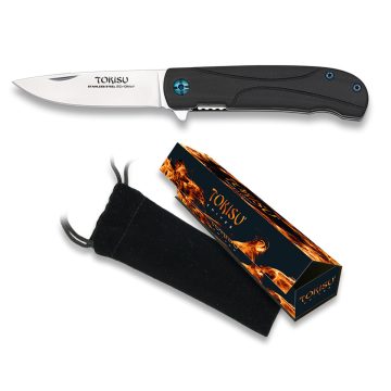   Tokisu G10/CNC pocket knife. Blade 7 cm - zsebkés, bicska, fekete, 7 cm