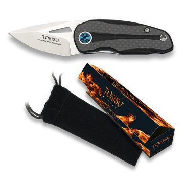   Tokisu penknife. Carbon, bearings. CNC - zsebkés, bicska, tollkés, szénszál, 5 cm