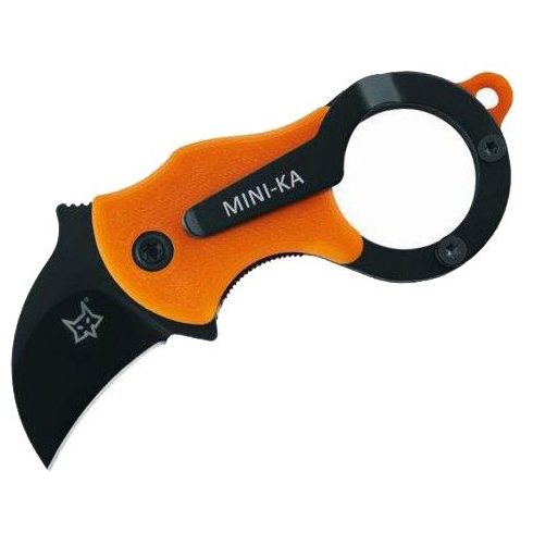 Fox Mini-KA black összecsukható kés, narancs